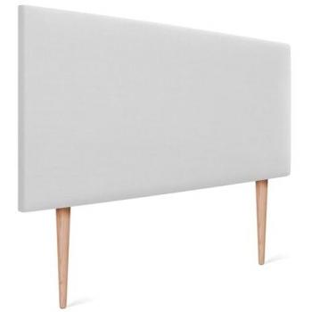 Cabecero Tapizado de Lino Natural Blanco 95x105cm con Patas para Cama Dormitorio Moderno