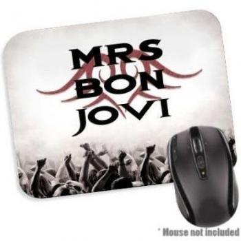 1StopShops - Alfombrilla de ratón, diseño de Bon Jovi con texto Mrs Bon Jovi