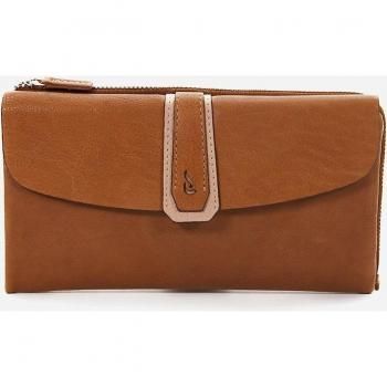 Abbacino - Cartera de mujer grande en piel color cognac con diseño elegante