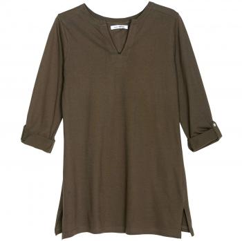 VENCA Camiseta Manga Larga Regulable by Vencastyle,Verde Caqui,XL