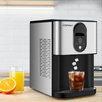 Costway 11 in. 56 lbs./24 H Nugget Ice Countertop Portable Ice Maker with Self-Cleaning System