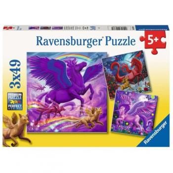 Ravensburger - Puzzle Criaturas mitológicas, colección 3x49 piezas