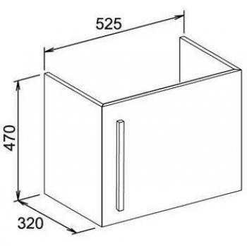 Keuco EDITION 300 Módulo de lavabo 525 x 470 x 320 mm, 1 puerta blanco
