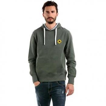 Hot Buttered Sudadera de algodón con capucha y impresión logotipo original, modelo M50 Militarygreen S