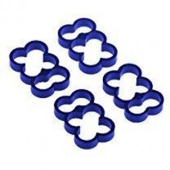 Alphacool Eiskamm Alu X6 - 4mm Blue Cable Management Clips - Pack of 4