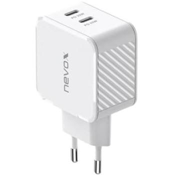 Cargador Nevox GaN 65W DUAL USB-C PD QC3.0 Blanco