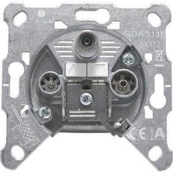 Toma de Antena Triax GDA 313 F, 3-Fach, SAT/TV/FM, Frecuencia 5-2400 MHz, Pasante