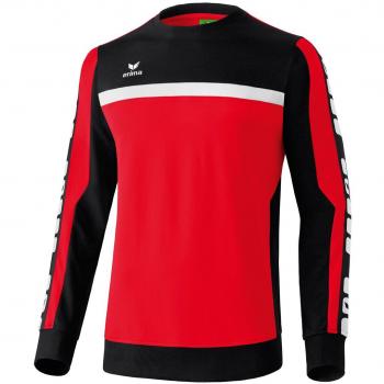 Erima Sweatshirt 5-Cubes - Sudadera de fútbol para niño, color rojo, talla 128 cm