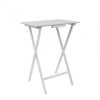 Mesita Auxiliar Rectangular Plegable Sin Barniz de Madera de Haya, Mesa auxiliar rectangular, Madera de haya, Blanca 48x35x64 cm - Con aceite - Blanco - Mueblear, Aranaz Mes