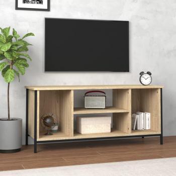 Mueble para TV de madera contrachapada en color roble Sonoma, dimensiones 102x35x45 cm, marca vidaXL, color marrón