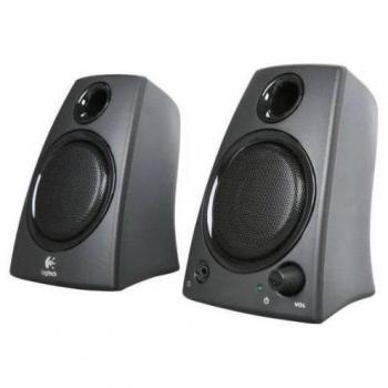 Logitech Z130 Stereo Speakers, 10 Watts Peak Power, Strong Bass, 2.0 Channel, 5W RMS, Volume Control, Built-In 3.5mm Headphone Jack - Black (UK Plug)