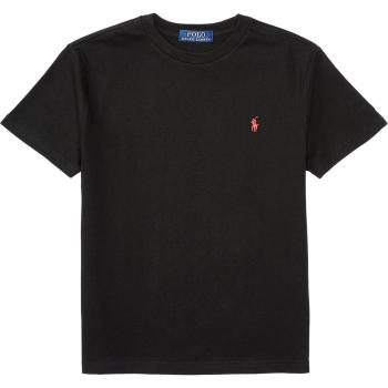 Camiseta Polo Ralph Lauren Negra de Algodón para Niños con Logo, Talla M