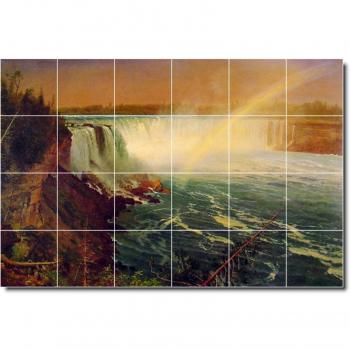 Albert Bierstadt cascadas baño azulejo Mural 19. 32 x 48 cm con