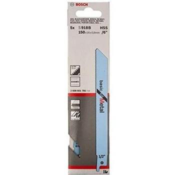 Bosch Professional 2 608 651 781 Hojas de Sierra Sable S 18 B, Set de 5 Piezas
