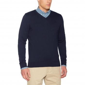 Scalpers V Neck:Navy, Jersey para Hombre, Azul