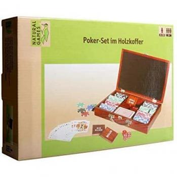 Vedes Großhandel GmbH 62508566 Natural Games - Juego de póquer en maletín de Madera, Multicolor