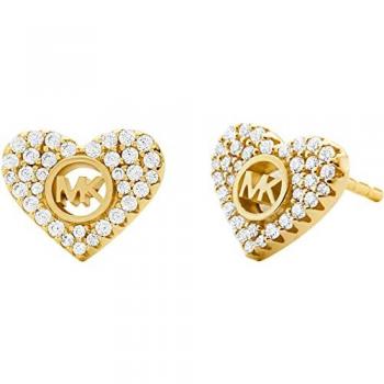 Pendientes de corazón Michael Kors en plata esterlina chapada en oro de 14k, colección PREMIUM