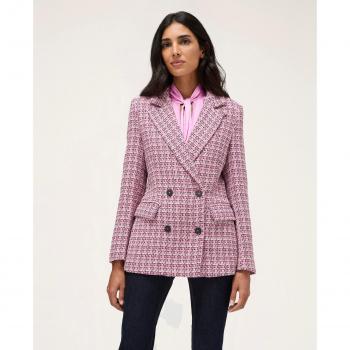 Blazer de mujer de tweed con doble botonadura