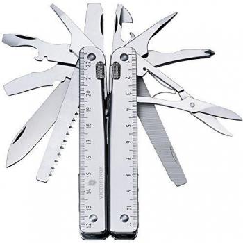 Victorinox Swiss Tool Swiss Tool X Navaja con 26 funciones incluyendo alicates universales, tijeras, lima para metal y regla, color gris