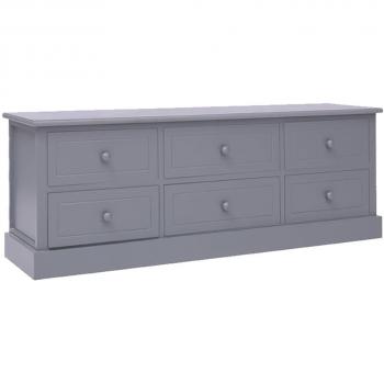 Mueble para TV gris oscuro 108x30x40 cm de madera maciza de Paulownia Vidaxl