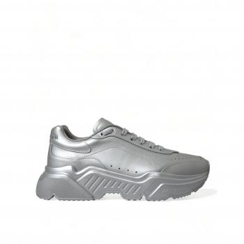 Dolce & Gabbana Silver DAYMASTER Leather Men Casual Sneakers Shoes - EU40/US7
