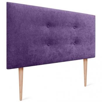 Cabecero Tapizado Aqualine de Polipiel o Tela con 2 Hileras de Botones - Lila, 105x105cm para Camas 80/90