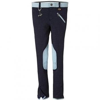 USG United Sportproducts Reithose Emilia - Pantalones de hípica para niño, color azul, talla 7 años