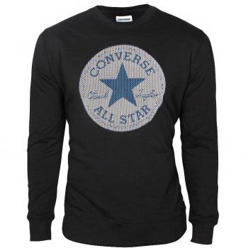Converse Mens Sweater Microdot Chuck Patch Crew Black , Herren:XL