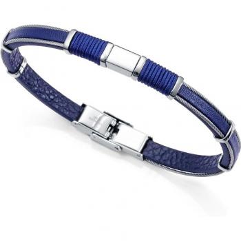 Pulsera de hombre Viceroy Magnum de piel azul y detalles de acero con cordón azul