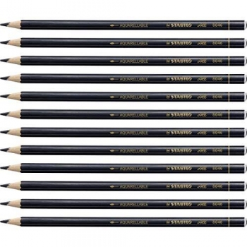Lápiz de color multisuperficie STABILO All - Caja con 12 unidades - Color negro