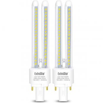 Paquete de 2 Bombillas LED PLC 15W 2U G24 Luz Fría Blanca No Regulable