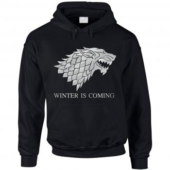 Sudadera Game of Thrones Winter is coming Sudadera con capucha sombra, lobo negro / plateado XS