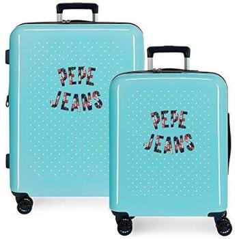 Pepe Jeans Emory Juego de Maletas Azul 55/70 cms Rígida ABS Cierre TSA 119.4L 4 Ruedas Dobles Equipaje de Mano
