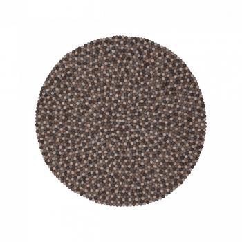 myfelt Néla - Alfombra de fieltro Ø90cm marrón/gris/lana virgen