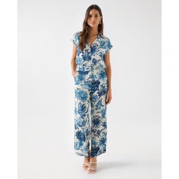 Pantalón ancho de mujer Salsa Jeans con estampado floral de tiro alto