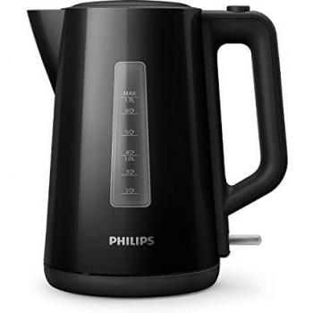 Philips Hervidor de Agua - 1.7L, Tapa con Resorte, Indicador Luminoso, Base con Giro, Negro (HD9318/20