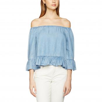 ONLY Onlseco Light Blue Shoulder Dnm Top Qyt, Camiseta sin Mangas para Mujer, Azul