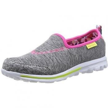 Skechers Go Walk Interval - Bailarinas de canvas para niñas, color Gris