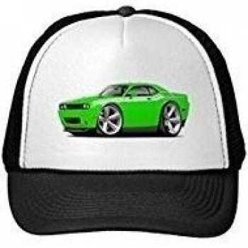Funny 2009-11 Challenger Rt Lime-White Car Trucker Hat