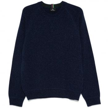 Paul Smith Men's Blue Merino Wool Crewneck Sweater - Size Medium