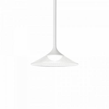 Lámpara colgante Tristan de metal y aluminio blanco, 1 bombilla, cúpula decorativa LED, temperatura de color 3000 K