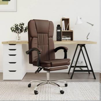 VidaXL Silla de oficina Nusar reclinable con reposapiés 112,5-122x63x56 cm