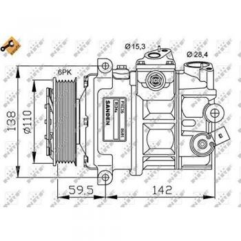 Compresor de Aire Acondicionado NRF 32147G Easy Fit