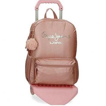 Mochila Pepe Jeans Celia con Carro, Rosa, 30x40x13 cm