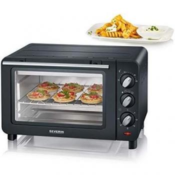 Severin TO 2064 Horno tostador, 1200 W, 14 litros, Negro y plata