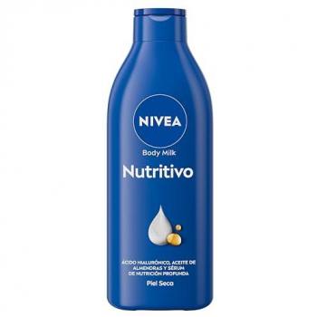 Leche Corporal Nivea Nutritiva 400 ml - Hidratación 72h con Aceite de Almendras y Ácido Hialurónico para Piel Seca