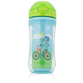 Dr. Brown's TC01021 - Vaso con pajita para niño, color azul/verde