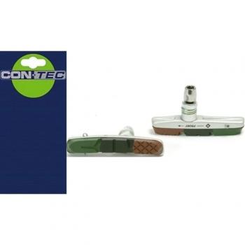CONTEC Bremsschuh 'CBS-520' SB-verpackt, für V-Brake Triple Compound - 3 Centerblöcke/3 Funktionen, das spezielle Belagdesign ermöglicht eine konstante Bremsleistung bei jedem Wetter, reinigt die Felge und verhindert lästige Quietschger