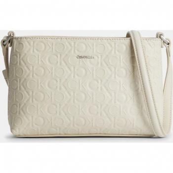 Calvin Klein Beige Polyester Cross Body Handbag with Adjustable Strap, Size: ONE SIZE