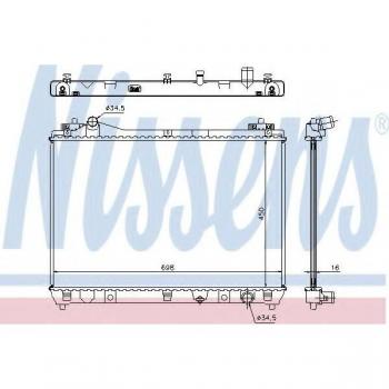 Radiador Nissens 64202 para refrigeración del motor